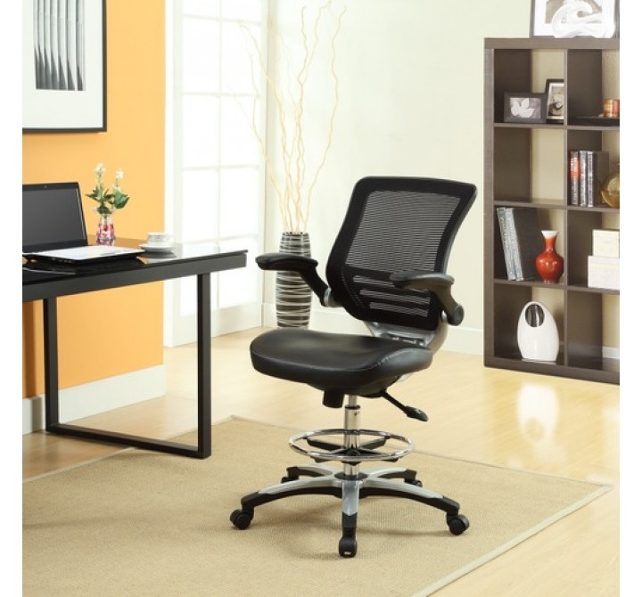 Modway Edge Drafting Chair in Black