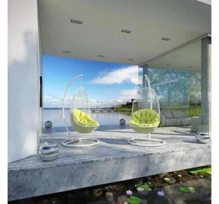 Modway Encounter Swing Lounge Chair in White