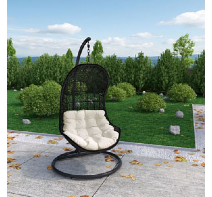 Modway Parlay Swing Lounge Chair in Espresso White