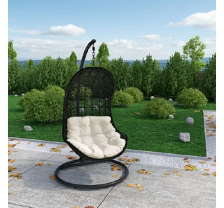 Modway Parlay Swing Lounge Chair in Espresso White