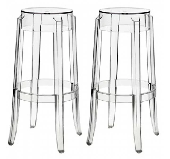 Modway Casper Bar Stools Set of 2 in Clear