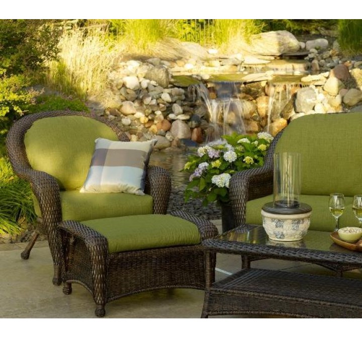 Outdoor Greatroom Company Balsam Outdoor Furniture Collection - Ottoman - Lifestyle
