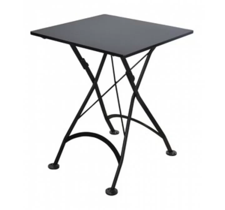 Furniture Designhouse French Cafe Bistro 24' Square Folding Table - Powder Coated Steel Top and Legs - Black and Green and Red