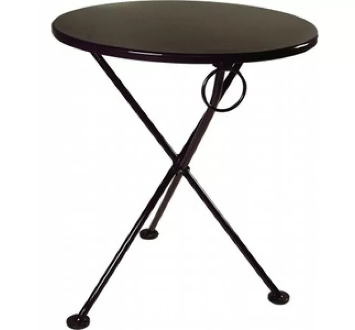 French Café Bistro 3-leg Folding Bistro Table - Black