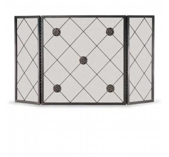 Fireside America Napa Forge Rosettes 3 Panel Screen - Brushed Bronze