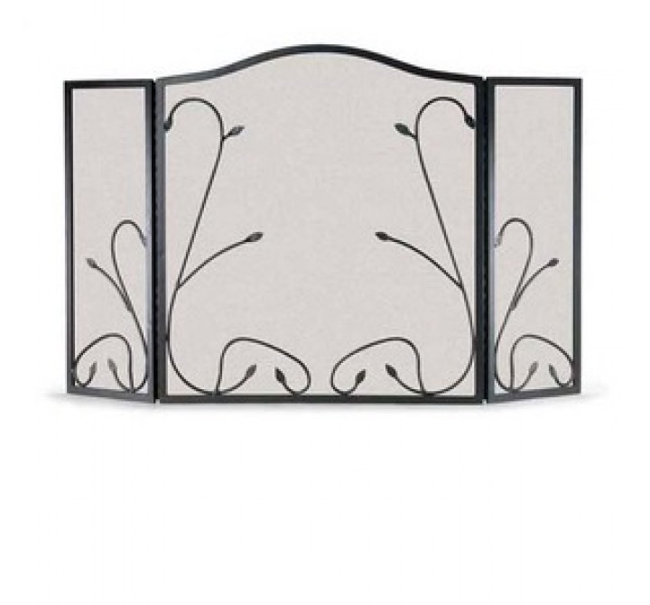 Fireside America Napa Forge Leaf And Vine 3 Panel Screen - Black