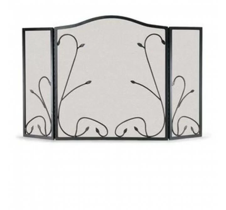 Fireside America Napa Forge Leaf And Vine 3 Panel Screen - Black