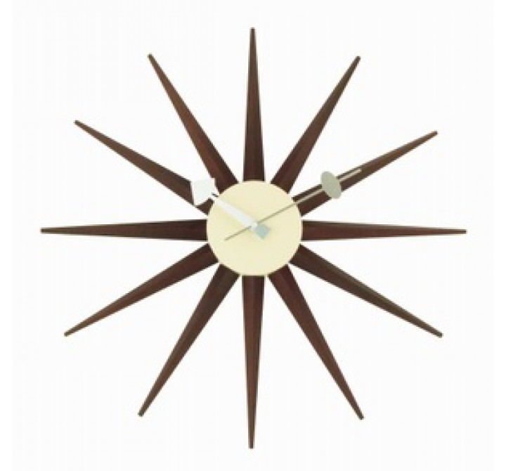 Stilnovo George Nelson Sunburst Clock - Walnut