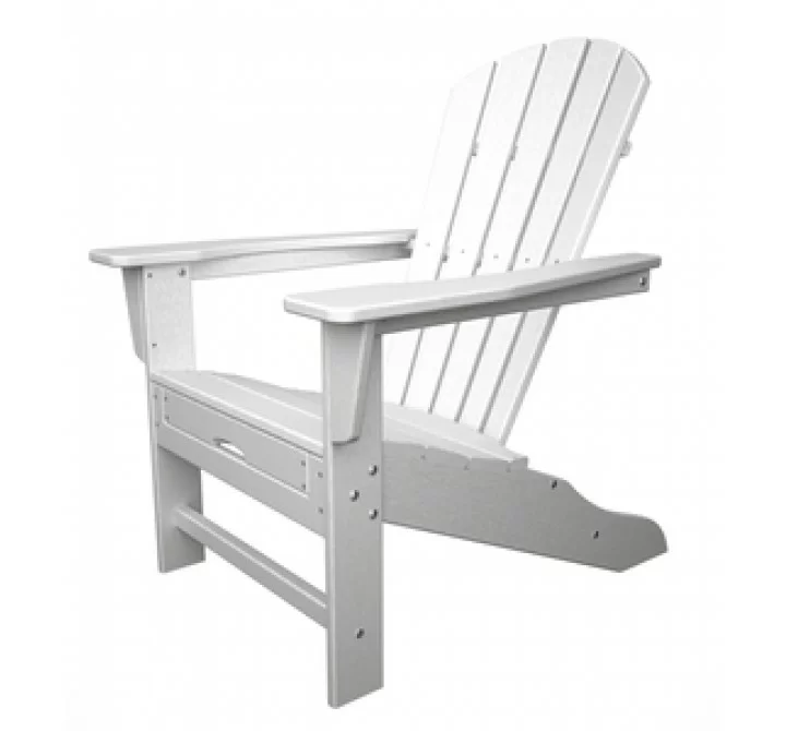 POLYWOOD¨ South Beach Ultimate Adirondack with Hideaway Ottoman in White