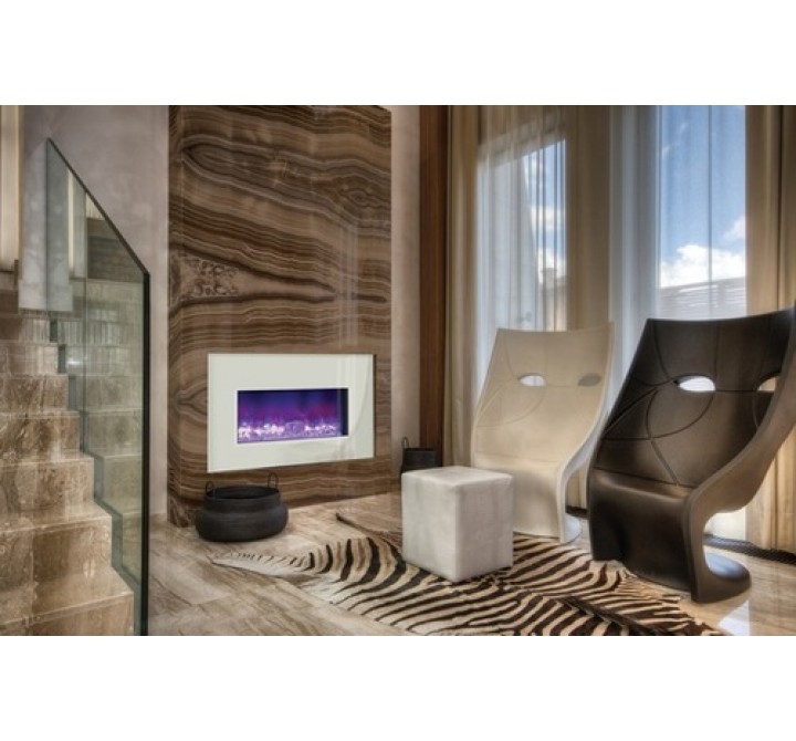 Amantii Insert 30" Electric Fireplace-40" x 26" Black or White Glass Surround