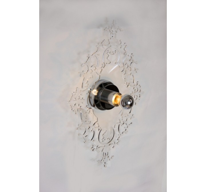 Stilnovo Large Acrylic Baroque Reflection Sconce-Clear