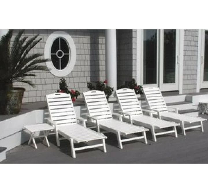 POLYWOOD¨ Nautical Wheeled Chaise with Arms - Stackable