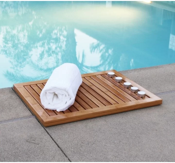 Oceanstar Bamboo Floor and Shower Mat - 3