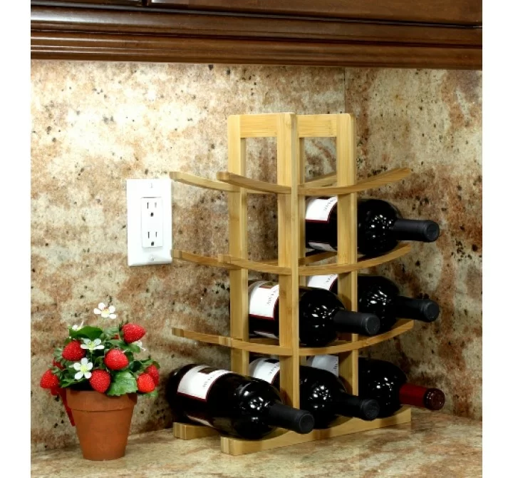 Oceanstar 12-Bottle Natural Bamboo Wine Rack 