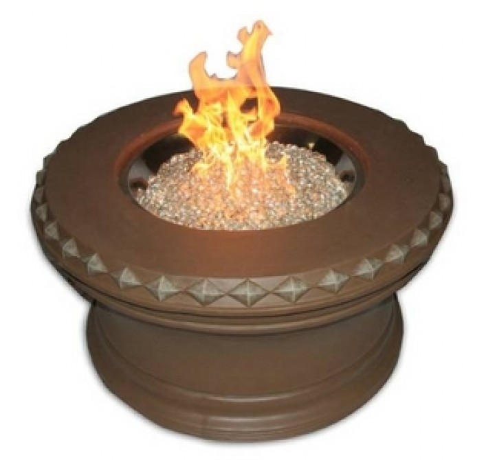 Outdoor Greatroom Company Aztec 36" Propane Campfire with Crystal Fire Burner - Lit