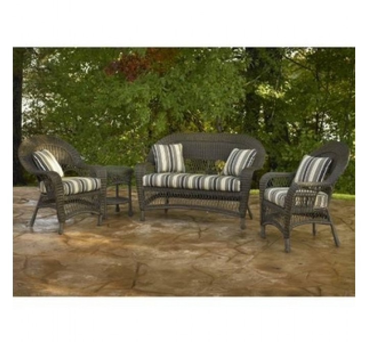 Outdoor Greatroom Company Cabana Complete Furniture Set in Antique Black Wicker - Lifestyle