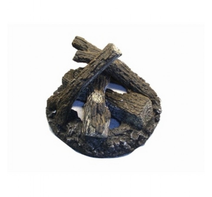 Outdoor Greatroom Company Optional LOG SET and LAVA Rock - Angle