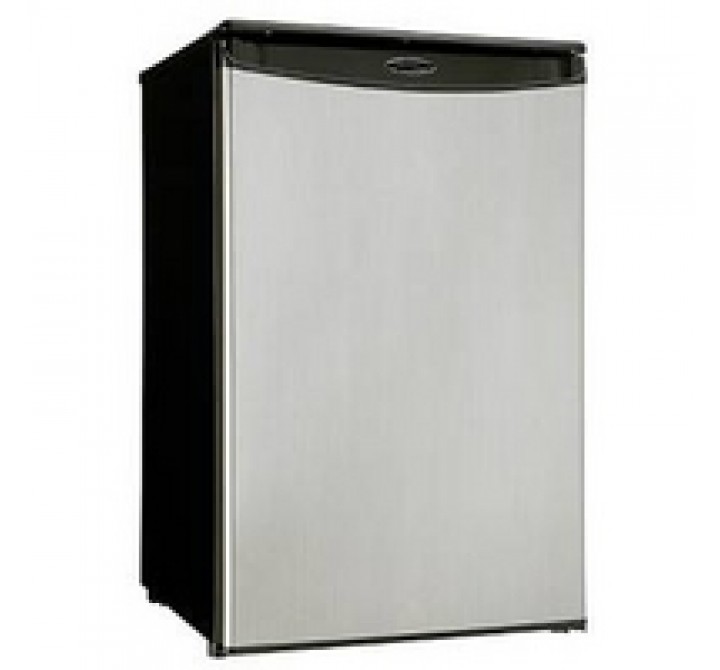 Outdoor Greatroom Company Darby Glass Shelve Stainless Steel Refrigerator - Front Side Angle