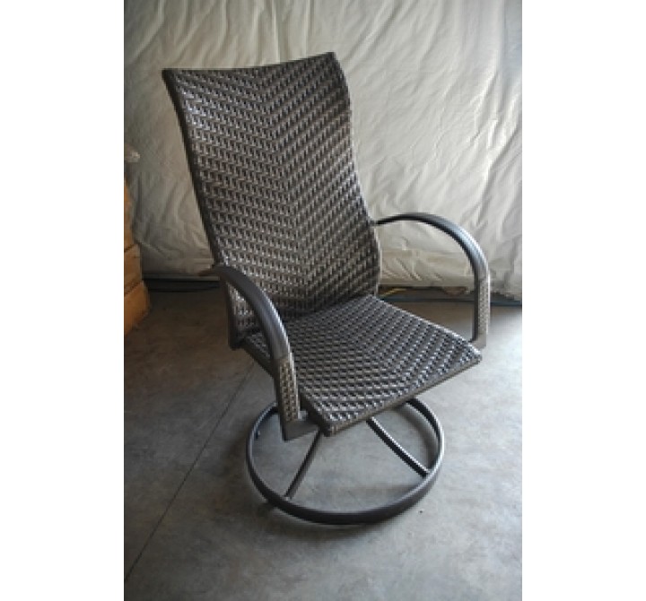 Outdoor Greatroom Company Leather Swivel Dining Rocker - Front Side View