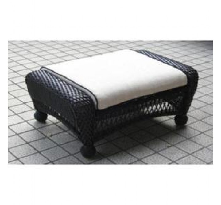 Outdoor Greatroom Company Double Ottoman w/1 pc. Cushion in Ivory - Front Side Angle