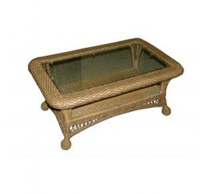 Outdoor Greatroom Company Coffee Table w/ Glass Top - Front Side Top Angle