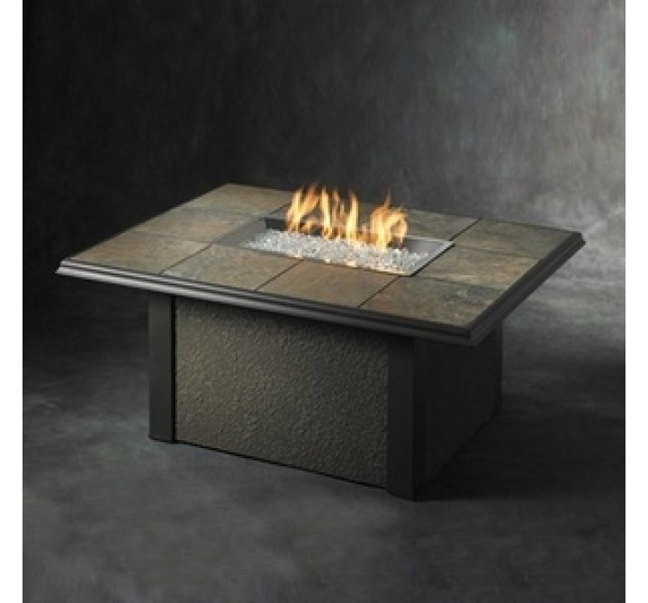 Outdoor Greatroom Company Napa Valley Rectangular Fire Pit Table - Lit