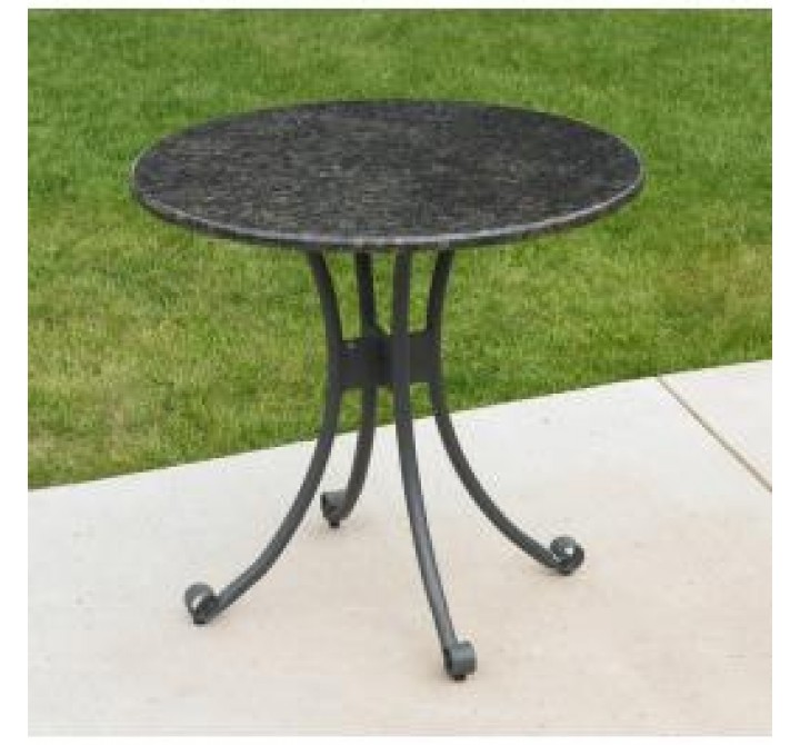 Outdoor Greatroom Company Patio Bistro Table w/ Granite Top - Front Top Angle
