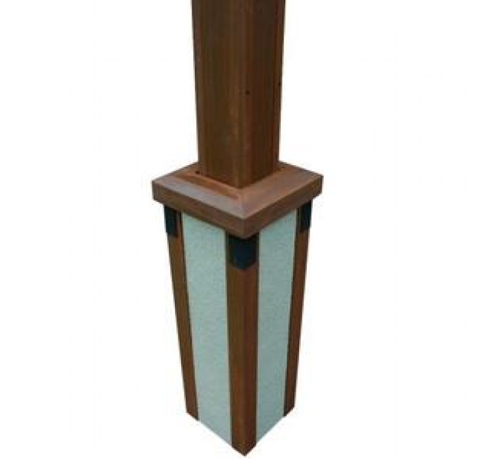Outdoor Greatroom Company Mocha Stucco Base - Set of Two - Angle
