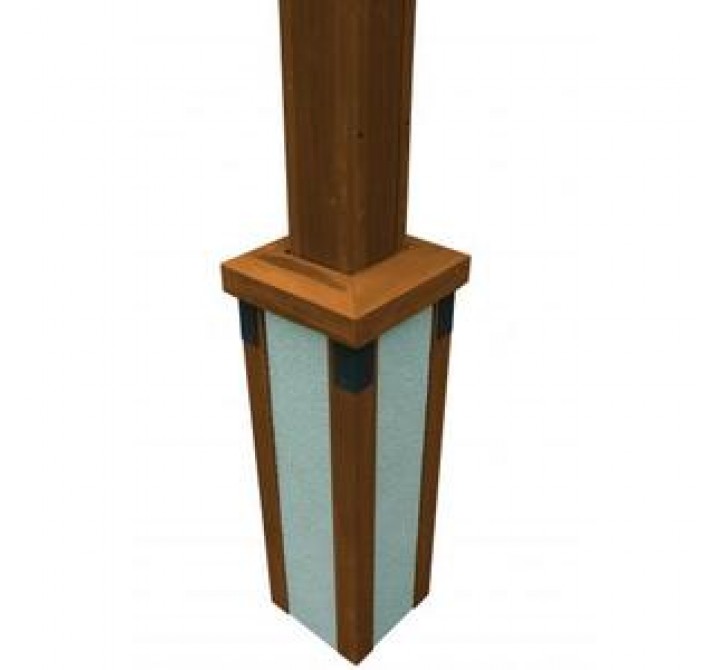 Outdoor Greatroom Company Redwood Stucco Base - Set of Two - Angle