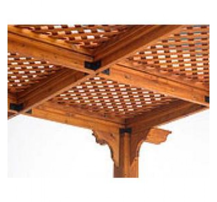 Outdoor Greatroom Company Sierra 10 Redwood Finish Lattice Roof - Angle