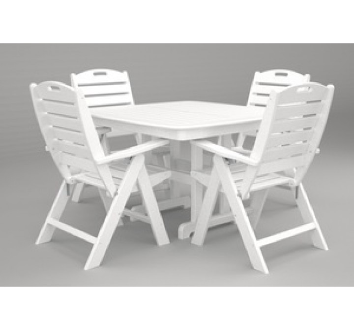 Poly-Wood Nautical 5-Pc. Dining Set in White