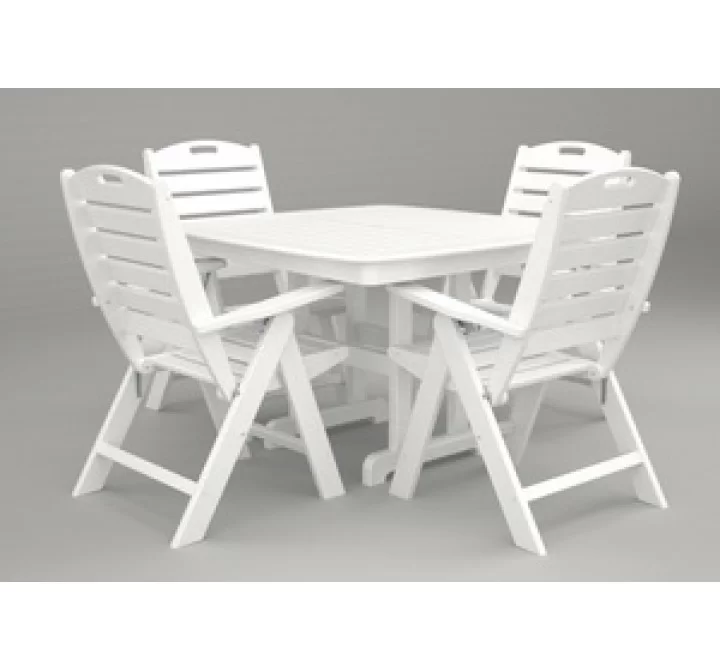 Poly-Wood Nautical 5-Pc. Dining Set in White