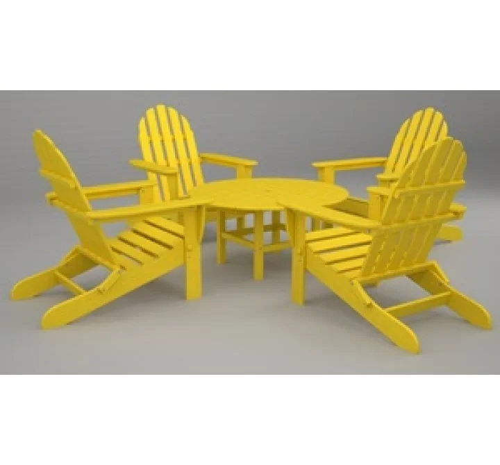 Poly-Wood Classic Adirondack 5-Pc. Conversation Group in Lemon