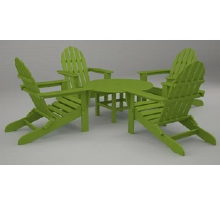 Poly-Wood Classic Adirondack 5-Pc. Conversation Group in Lime