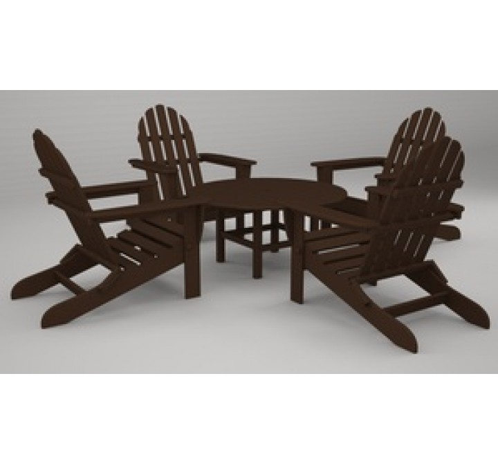 Poly-Wood Classic Adirondack 5-Pc. Conversation Group in Mahogany
