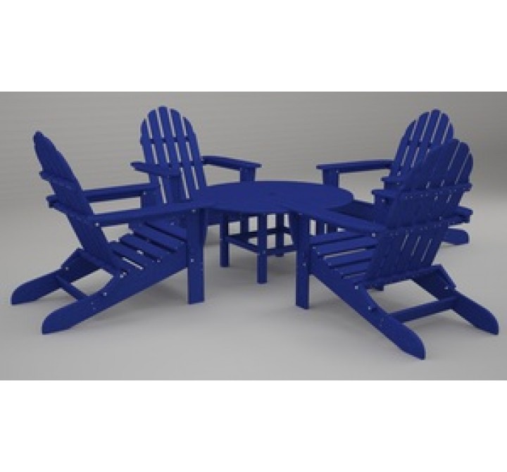 Poly-Wood Classic Adirondack 5-Pc. Conversation Group in Pacific Blue