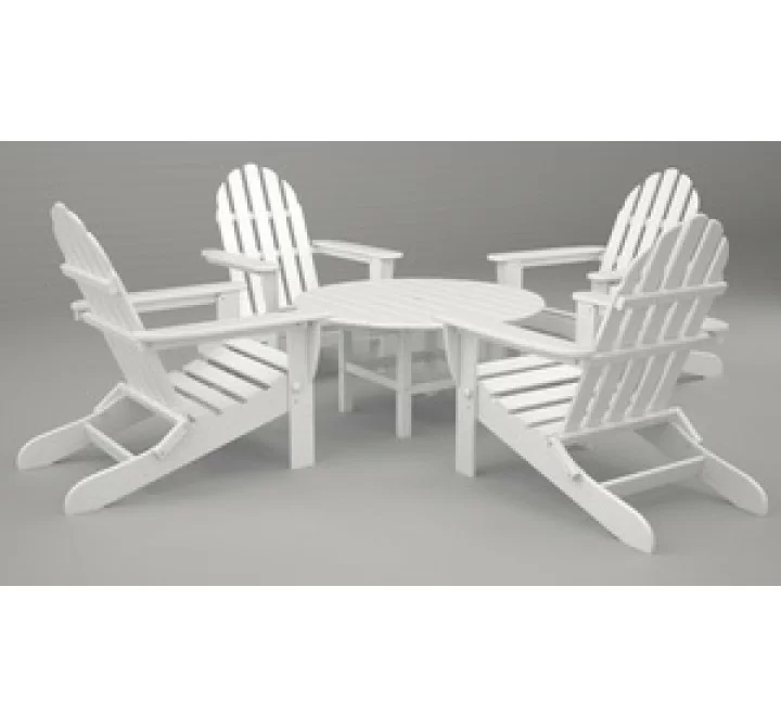 Poly-Wood Classic Adirondack 5-Pc. Conversation Group in White