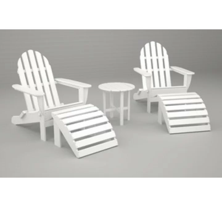 Poly-Wood Classic Adirondack 5-Pc. Casual Set in White