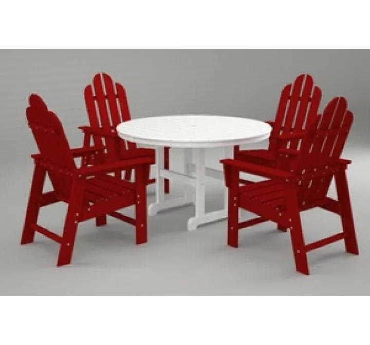 Poly-Wood Long Island 5-Pc. Dining Set in Sunset Red