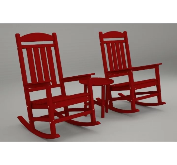 Poly-Wood Presidential 3-Pc. Rocker Set in Sunset Red