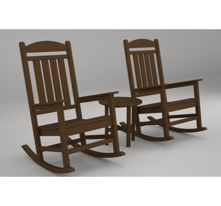 Poly-Wood Presidential 3-Pc. Rocker Set in Teak