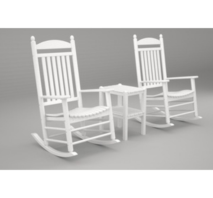 Poly-Wood Jefferson 3-Pc. Rocker Set in White