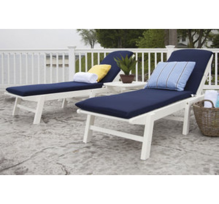 POLYWOOD¨ Nautical 3-Piece Chaise Set with Cushions