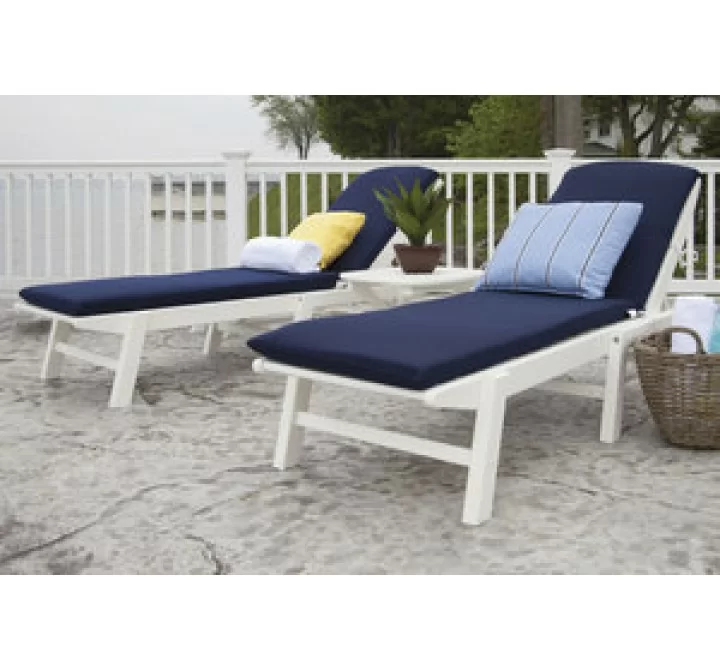 POLYWOOD¨ Nautical 3-Piece Chaise Set with Cushions