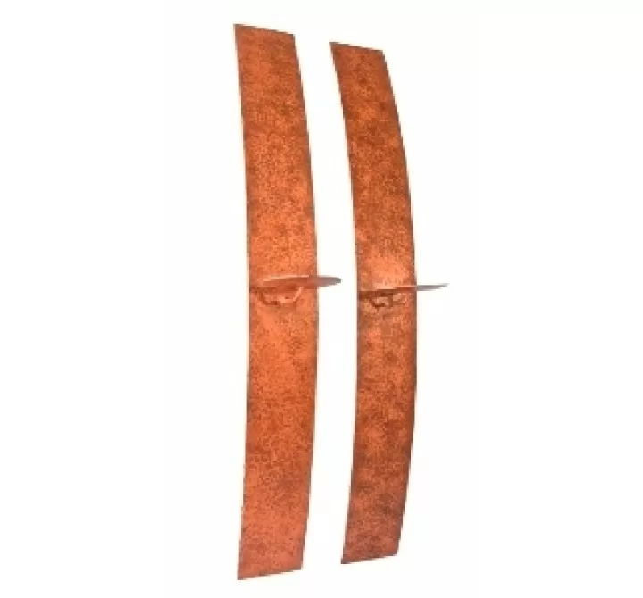 Ambiente Handmade Wrought Iron Set of 2 Wall Sconces in Aged Copper Finish