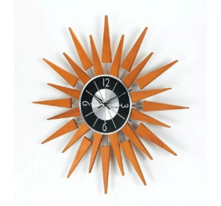 Stilnovo George Nelson Wooden Sunburst Clock