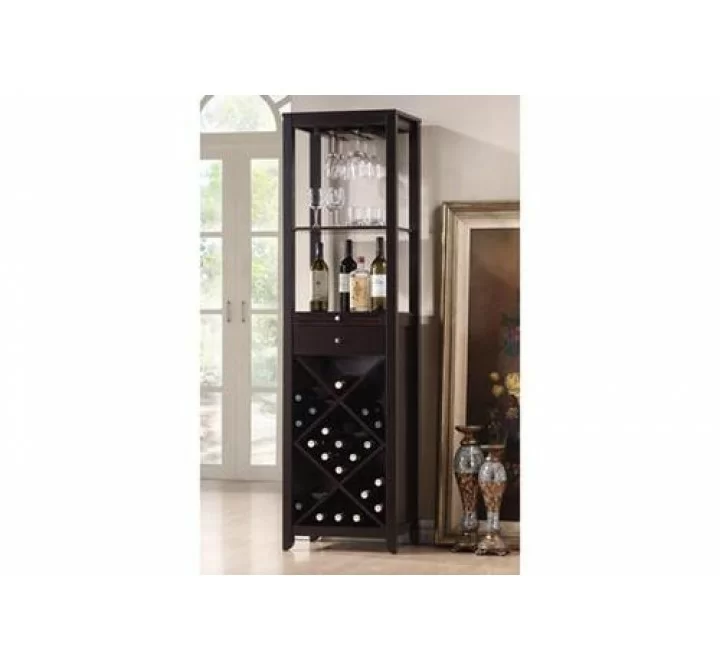 Baxton Studio Austin Brown Wood Modern Wine Tower