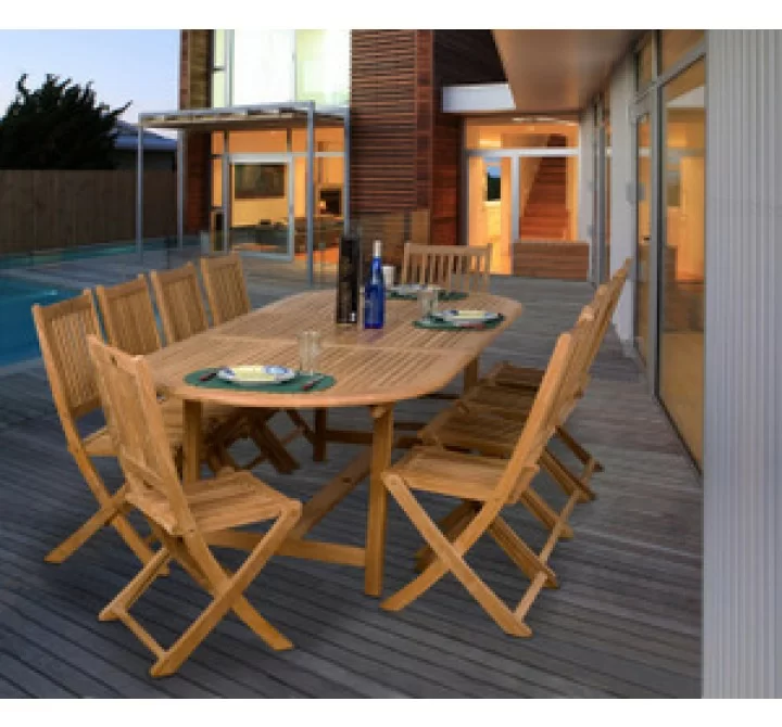 International Home Miami Amazonia Teak Bergen 11-pc Teak Dining Set