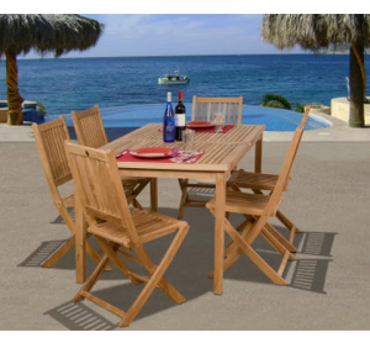 International Home Miami Amazonia Teak Prague 7-pc Teak Dining Set