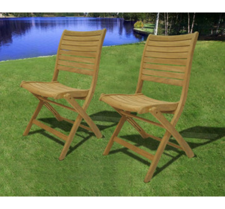 International Home Miami Amazonia Teak Dublin Teak Folding Chairs